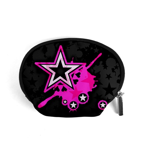 Pink Star Design Accessory Pouch (Small) from ArtsNow.com Front