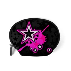 Pink Star Design Accessory Pouch (Small) from ArtsNow.com Back