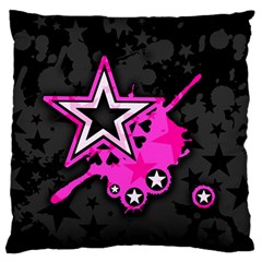 Pink Star Design Large Flano Cushion Case (Two Sides) from ArtsNow.com Front