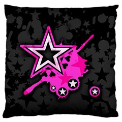 Pink Star Design Large Flano Cushion Case (Two Sides) from ArtsNow.com Back