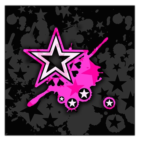 Pink Star Design Large Satin Scarf (Square) from ArtsNow.com Front