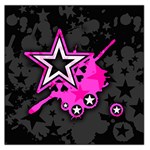 Pink Star Design Large Satin Scarf (Square)