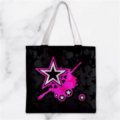 Pink Star Design Zipper Grocery Tote Bag from ArtsNow.com Front