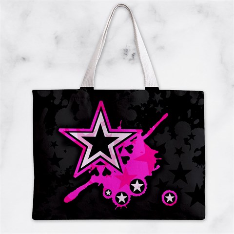Pink Star Design Zipper Mini Tote Bag from ArtsNow.com Front