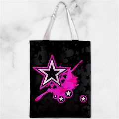 Pink Star Design Zipper Classic Tote Bag from ArtsNow.com Front