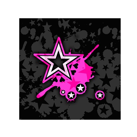 Pink Star Design Small Satin Scarf (Square) from ArtsNow.com Front