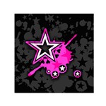 Pink Star Design Small Satin Scarf (Square)