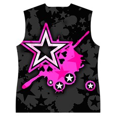 Pink Star Design Women s Button Up Vest from ArtsNow.com Back