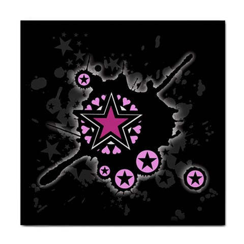Pink Star Explosion Tile Coaster from ArtsNow.com Front