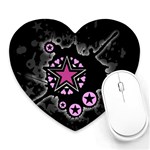 Pink Star Explosion Heart Mousepad