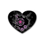 Pink Star Explosion Rubber Heart Coaster (4 pack)