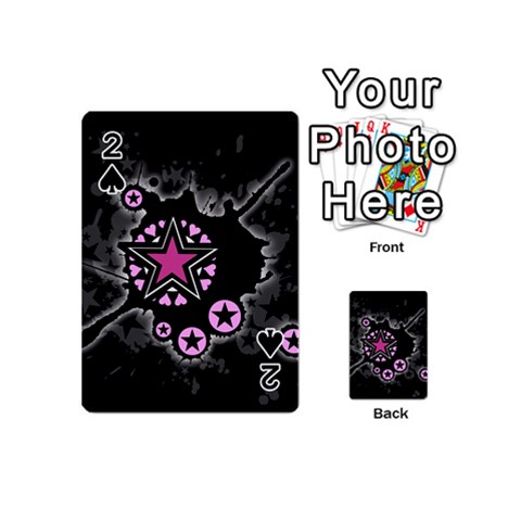 Pink Star Explosion Playing Cards 54 Designs (Mini) from ArtsNow.com Front - Spade2