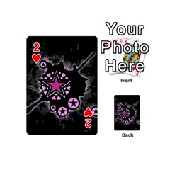 Pink Star Explosion Playing Cards 54 Designs (Mini) from ArtsNow.com Front - Heart2