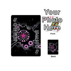 Pink Star Explosion Playing Cards 54 Designs (Mini) from ArtsNow.com Front - Joker1