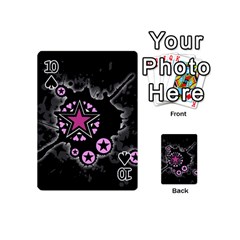 Pink Star Explosion Playing Cards 54 Designs (Mini) from ArtsNow.com Front - Spade10