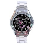 Pink Star Explosion Stainless Steel Analogue Watch