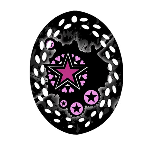 Pink Star Explosion Ornament (Oval Filigree) from ArtsNow.com Front