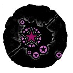 Pink Star Explosion Large 18  Premium Round Cushion 