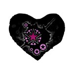 Pink Star Explosion Standard 16  Premium Heart Shape Cushion 