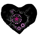 Pink Star Explosion Large 19  Premium Heart Shape Cushion