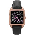 Pink Star Explosion Rose Gold Leather Watch 