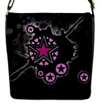 Pink Star Explosion Flap Closure Messenger Bag (S)