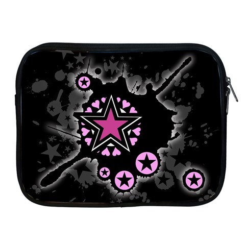 Pink Star Explosion Apple iPad Zipper Case from ArtsNow.com Front