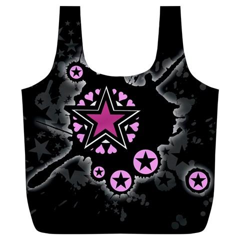 Pink Star Explosion Full Print Recycle Bag (XL) from ArtsNow.com Front