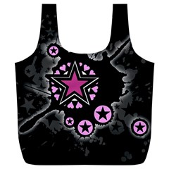 Pink Star Explosion Full Print Recycle Bag (XL) from ArtsNow.com Front