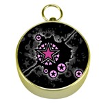 Pink Star Explosion Gold Compass