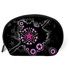 Pink Star Explosion Accessory Pouch (Large) from ArtsNow.com Back