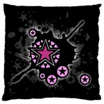 Pink Star Explosion Large Flano Cushion Case (One Side)