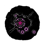 Pink Star Explosion Standard 15  Premium Flano Round Cushion 