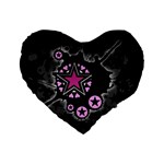 Pink Star Explosion Standard 16  Premium Flano Heart Shape Cushion 