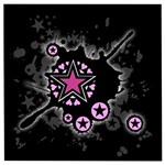 Pink Star Explosion Wooden Puzzle Square