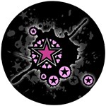 Pink Star Explosion Wooden Puzzle Round