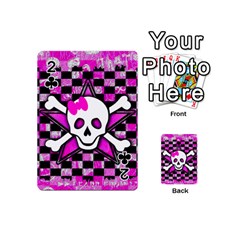 Pink Star Skull Playing Cards 54 Designs (Mini) from ArtsNow.com Front - Club2