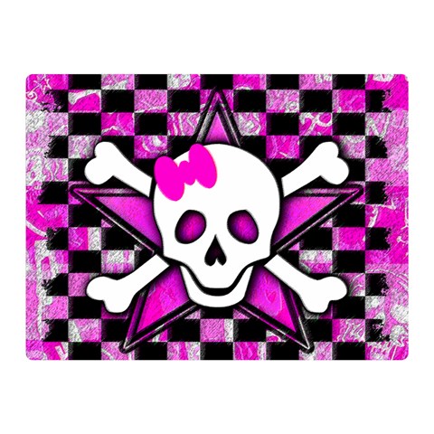 Pink Star Skull Double Sided Flano Blanket (Mini) from ArtsNow.com 35 x27  Blanket Front