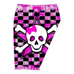 Pink Star Skull Midi Wrap Pencil Skirt from ArtsNow.com  Front Right 