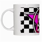 Pink Star Skull Checker White Mug