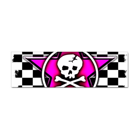 Pink Star Skull Checker Sticker Bumper (10 pack) from ArtsNow.com Front
