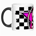 Pink Star Skull Checker Morph Mug