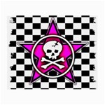 Pink Star Skull Checker Small Glasses Cloth