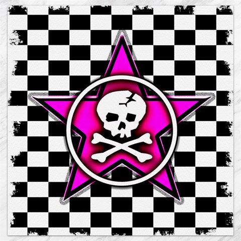 Pink Star Skull Checker Canvas 12  x 12  from ArtsNow.com 11.4 x11.56  Canvas - 1