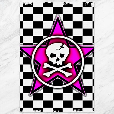 Pink Star Skull Checker Canvas 12  x 18  from ArtsNow.com 11.88 x17.36  Canvas - 1