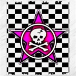 Pink Star Skull Checker Canvas 20  x 24 