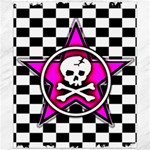 Pink Star Skull Checker Canvas 20  x 24 