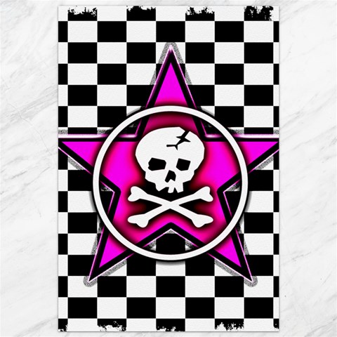 Pink Star Skull Checker Canvas 20  x 30  from ArtsNow.com 19.62 x28.9  Canvas - 1