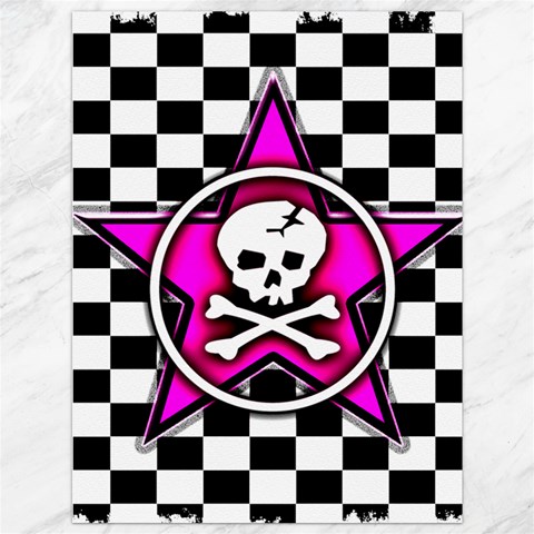 Pink Star Skull Checker Canvas 36  x 48  from ArtsNow.com 35.26 x46.15  Canvas - 1