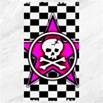 Pink Star Skull Checker Canvas 40  x 72 